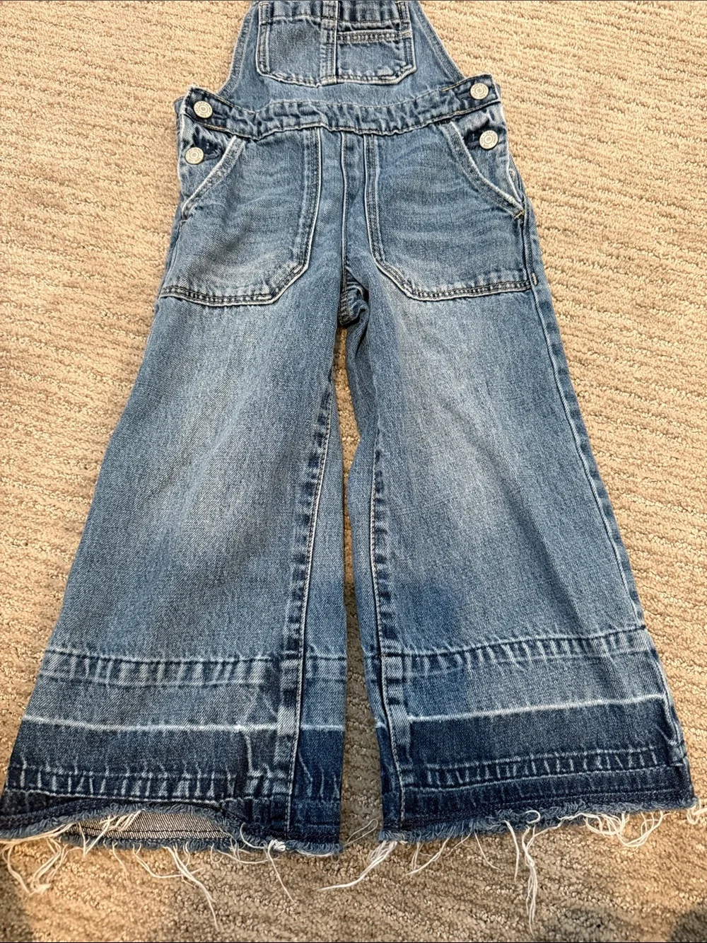 GAP Denim Wide-Leg Kids Overalls - Blue